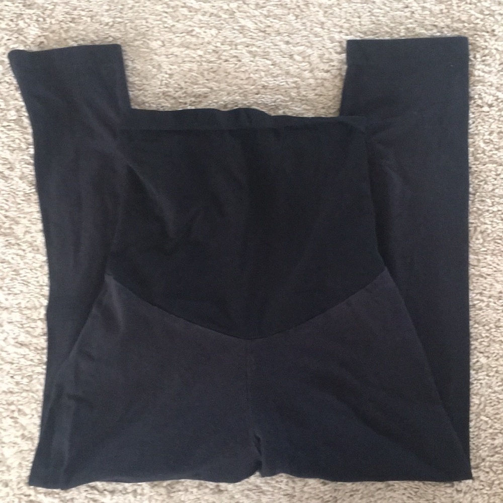Black High Panel Cropped Legging - M